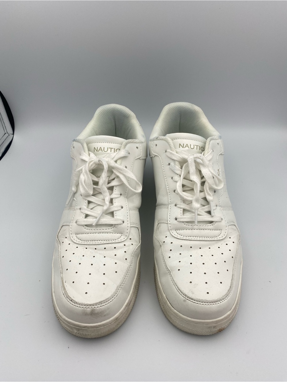 Nautica White Low-Top Leather Sneakers